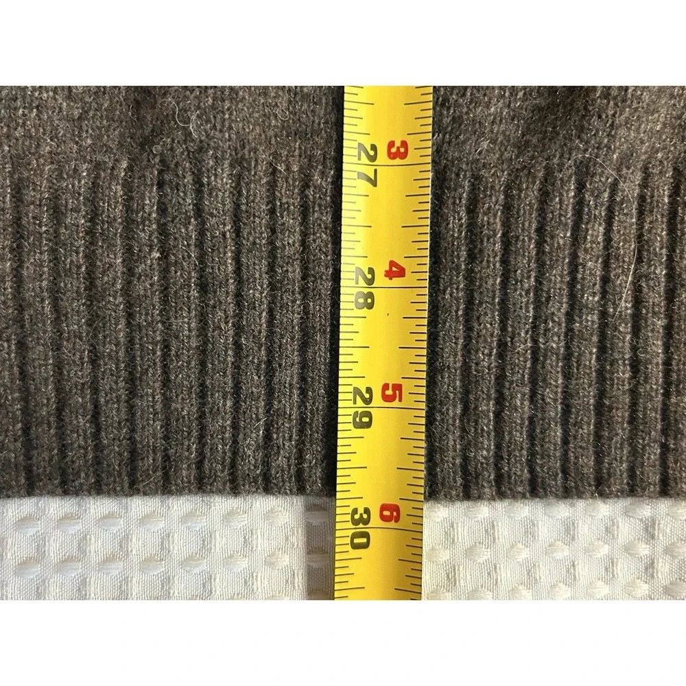 Telluride Brown Sweater Mens XL Brown Lambswool Blend 1/4 Quarter Button XL